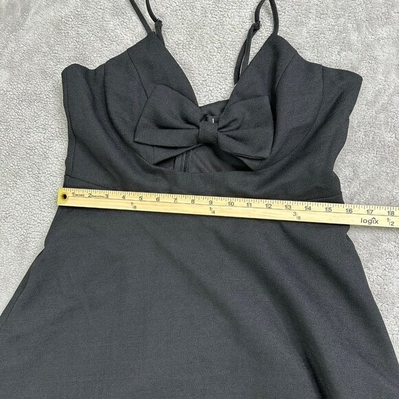 Lulu's Women's Fit & Flare Bow Cutout Mini Dress Size XL Black Prom Wedding NWT - Picture 5 of 12